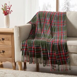 My Texas House Green Tartan‎ Plaid Tassel Throw 50x60 – Christmas 2025 NWT